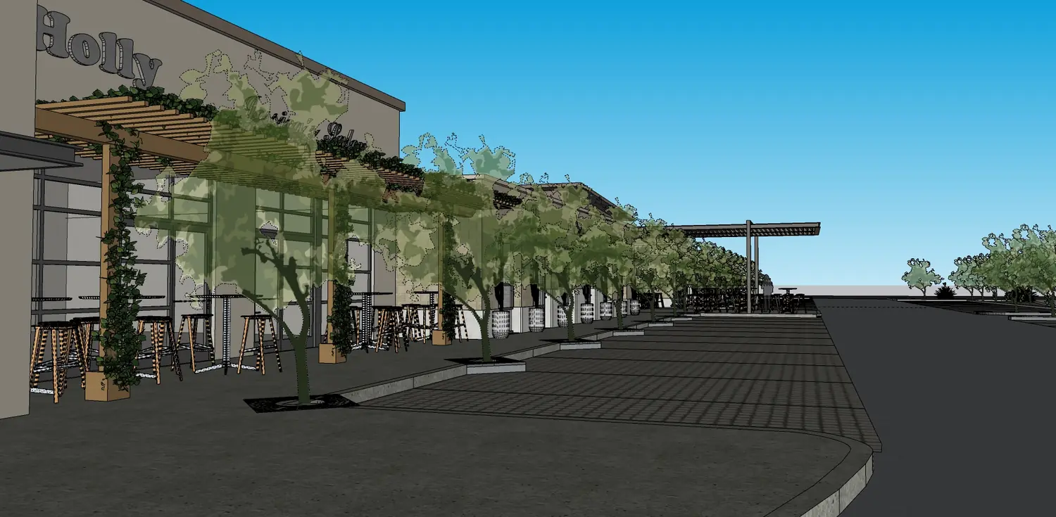 Visualización longitudinal del conjunto Plaza Pueblitos